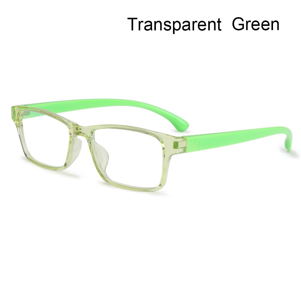 1PC Square Anti-blue Light Glasses for Children Soft Frame Goggle Ultralight Silicone Frame Glasses Kids Eyewear Vision Care: Transparent green