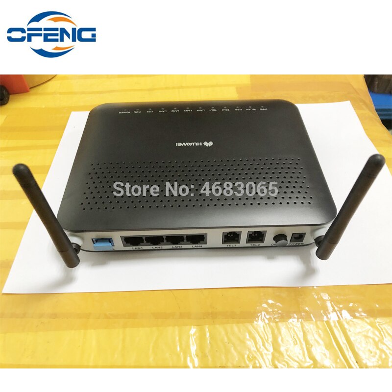 Huawei echolife gpon ont  hg8245 onu 2 potter +4ge+1 usb +1 wifi huawei fibermodem engelsk fastvare ,100%