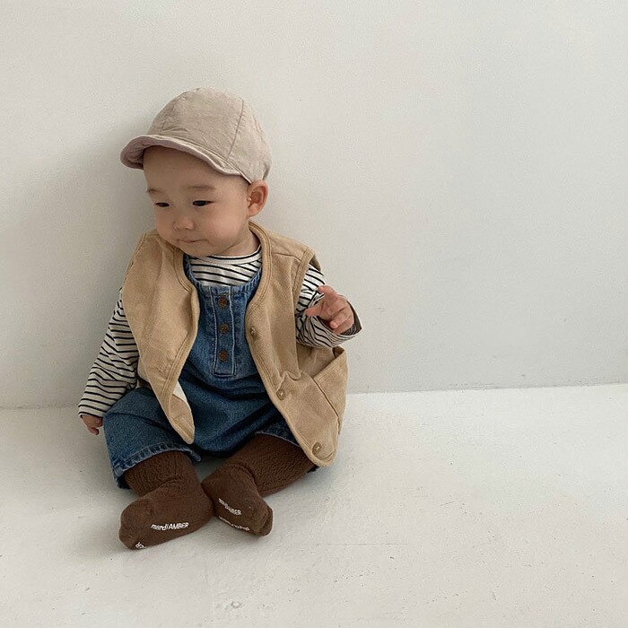 5500 Unisex 0-24M Baby Fall Vests Baby Girl Winter Waistcoats Cardigan Corduroy Children's Clothing Toddler Vest Boy Jacket Vest