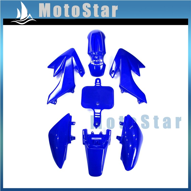 Kits de carrocería de carenado de plástico para 50, 70, 90, 110, 125, 140, 150cc, CRF50, XR50, Piranha SSR, Thumpstar, Stomp, Coolster, Pit Dirt Bike: Blue