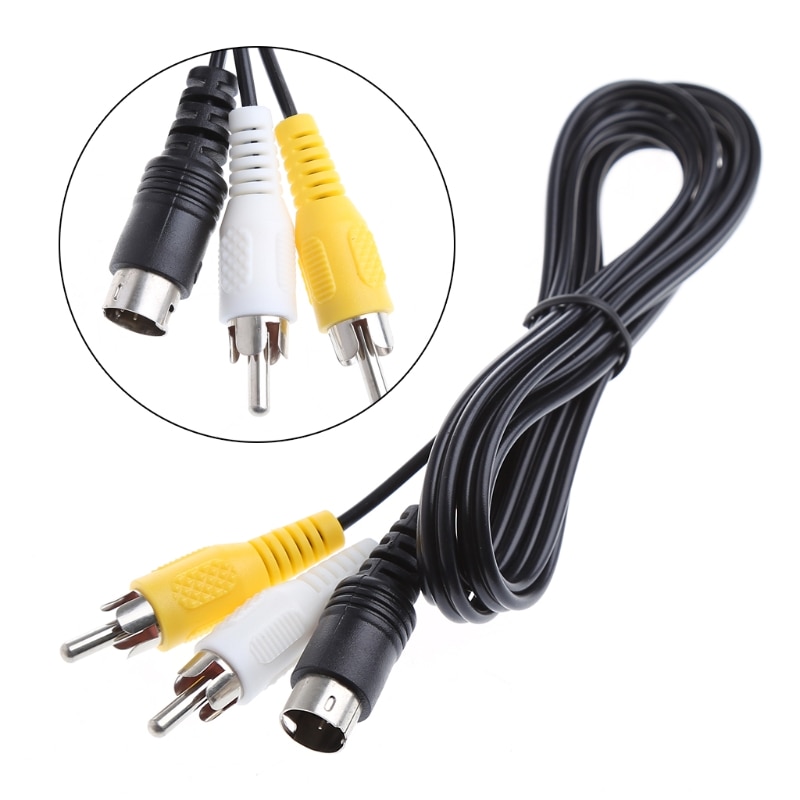 Zwart 1.5 M/5FT Audio Video Av Stereo Composite Adapter Kabel Voor Sega Genesis/Md