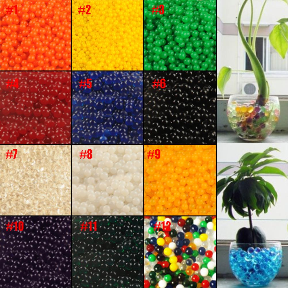 6000 stuks/partij kristal aarde water kralen hydrogel gel polymeer zaden stroming modder groei bal kralen orbiz groeiende bollen kinderen speelgoed bal