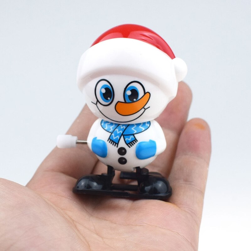 Colorful Mini Jumping Wind-up Toy Cute Penguin Snowman Santa Bear Shaped Fine ABS Party Supplies Easy Sleeping Tool