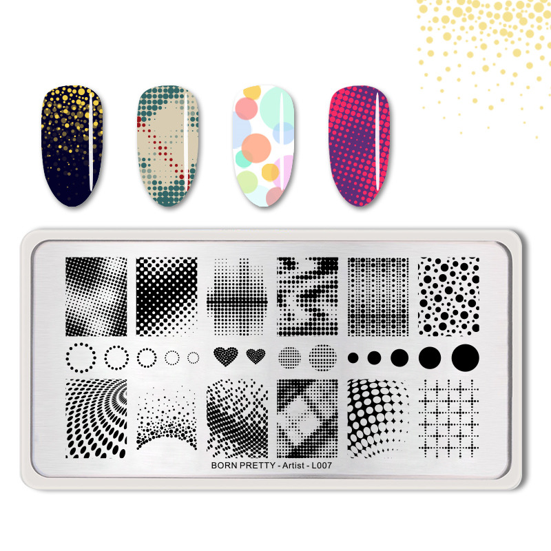 Geboren Pretty Nail Stempelen Platen Rechthoek Beauty Multi-Stijlen Nail Art Stamp Image Template Stencils Voor Nagels Afdrukken: Artist-L007