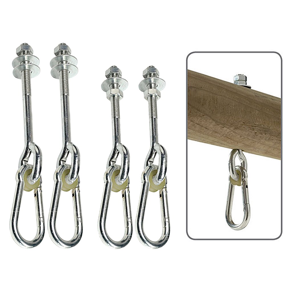 1 Paar Swing Hanger Draad Haak Speeltoestel Speeltuin Yoga Metal Heavy Duty Seat Veiligheid Locking Plafond Mount