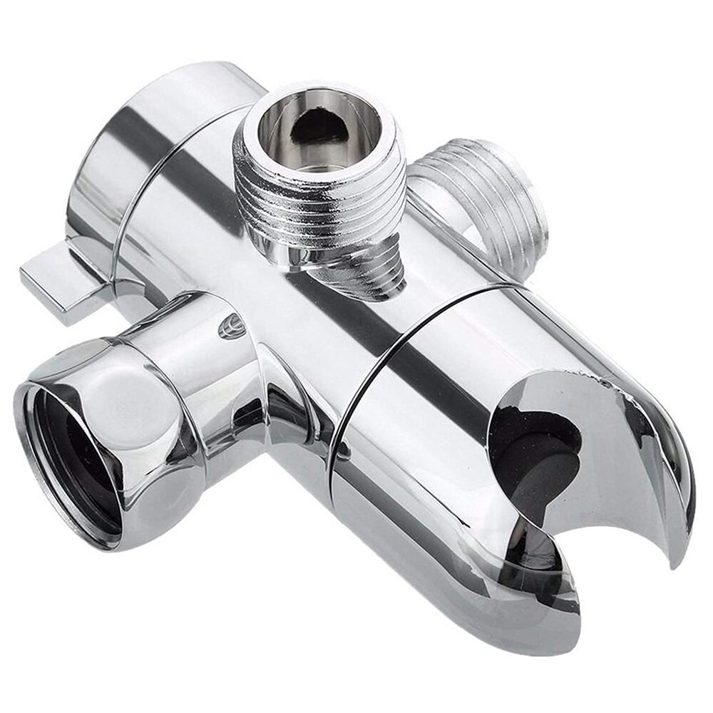 Bath Adjustable Shower Head Arm Mounted Diverter Valve 1/2'' 3-Way T-adapter Diverter Valve