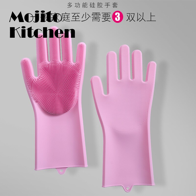 Gants en Silicone pour la vaisselle, protège la saleté des mains, brosse propre, outil de nettoyage, accessoires de cuisine, lavage de fruits et légumes Gadgets