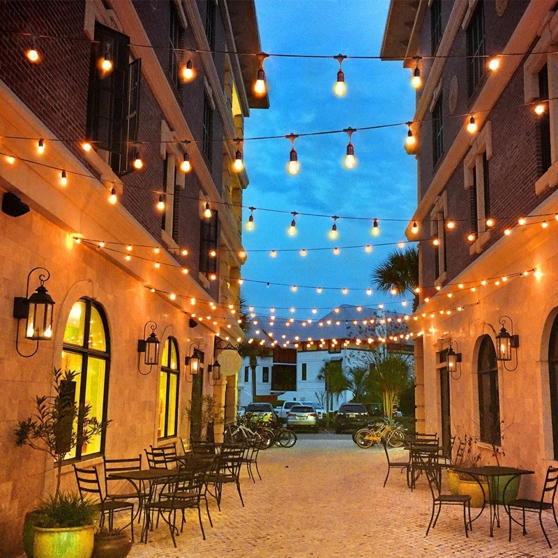S14 Commercial Grade LED String Light With 5/10/15PCS Edison Bulbs E27 Waterproof for Outdoor Street Backyard Patio Cafe Bistro