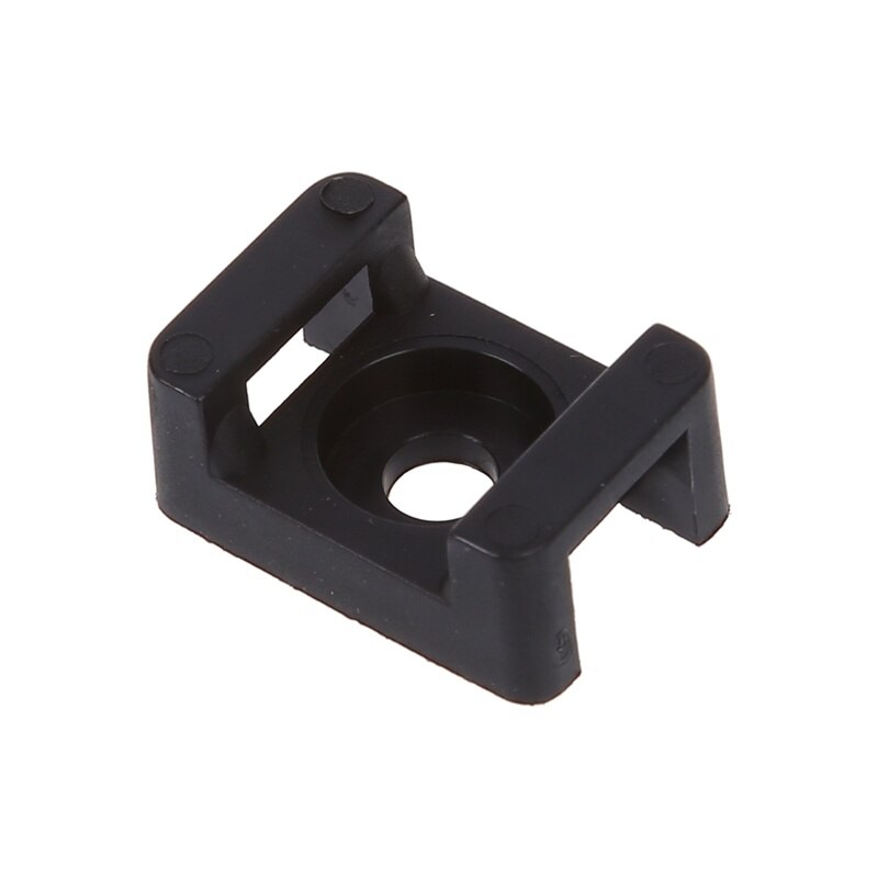 100 Uds. Montura de brida de Cable de plástico negro