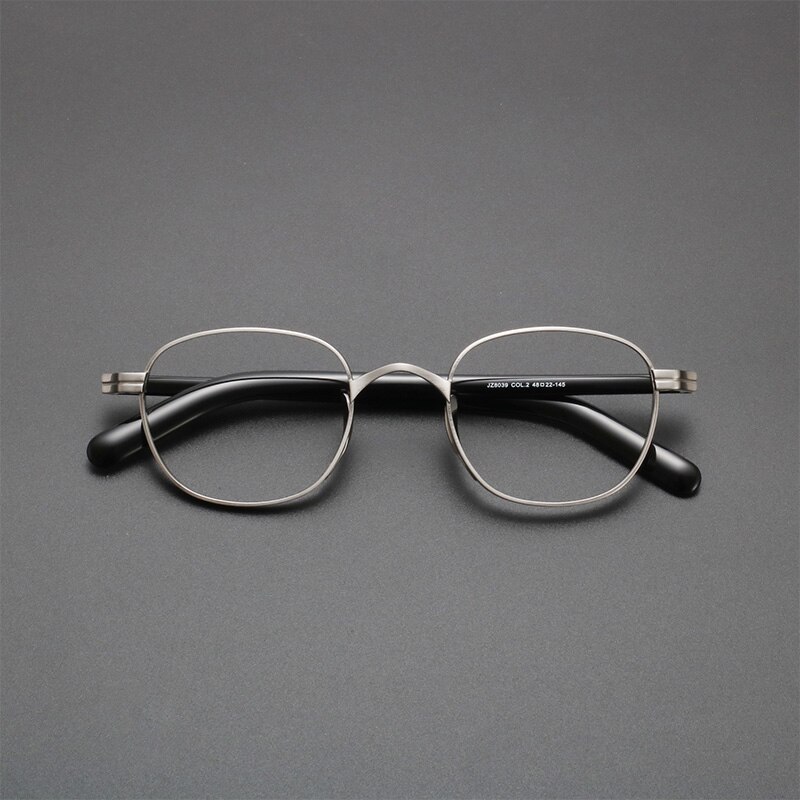 Jahrgang Titan Brillen Rahmen Männer Luxus Acetat retro Platz Rezept Optische Gläser Rahmen Frauen Myopie Brillen: hell Silber-