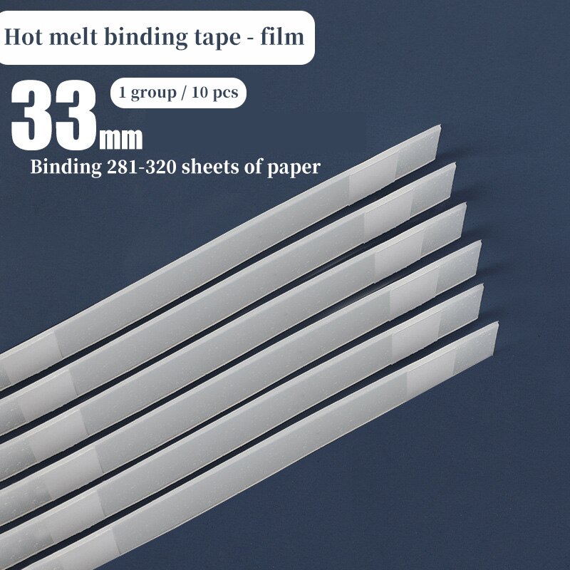 Melt Bindung Maschine Kleber Streifen 2-36mm Klebebindung Maschine Film Vertrag Bieten Umschlag Dichtung Büro Bindung liefert: 33mm-10 pieces