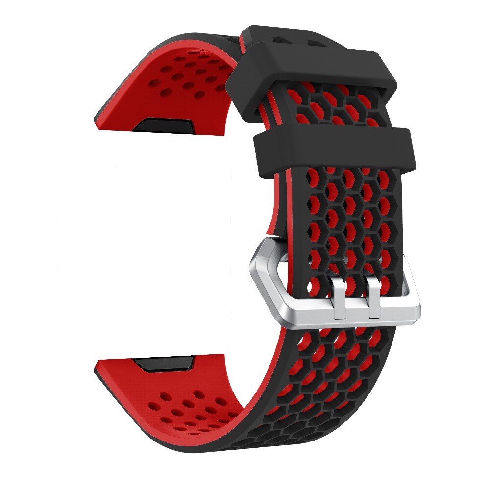 Yayuu Compatibel Sport Horloge Band Voor Fitbit Ionische Smart Horloge Zachte Siliconen Polsband Verstelbare Vervanging Sport Horloge Band: Black outside red