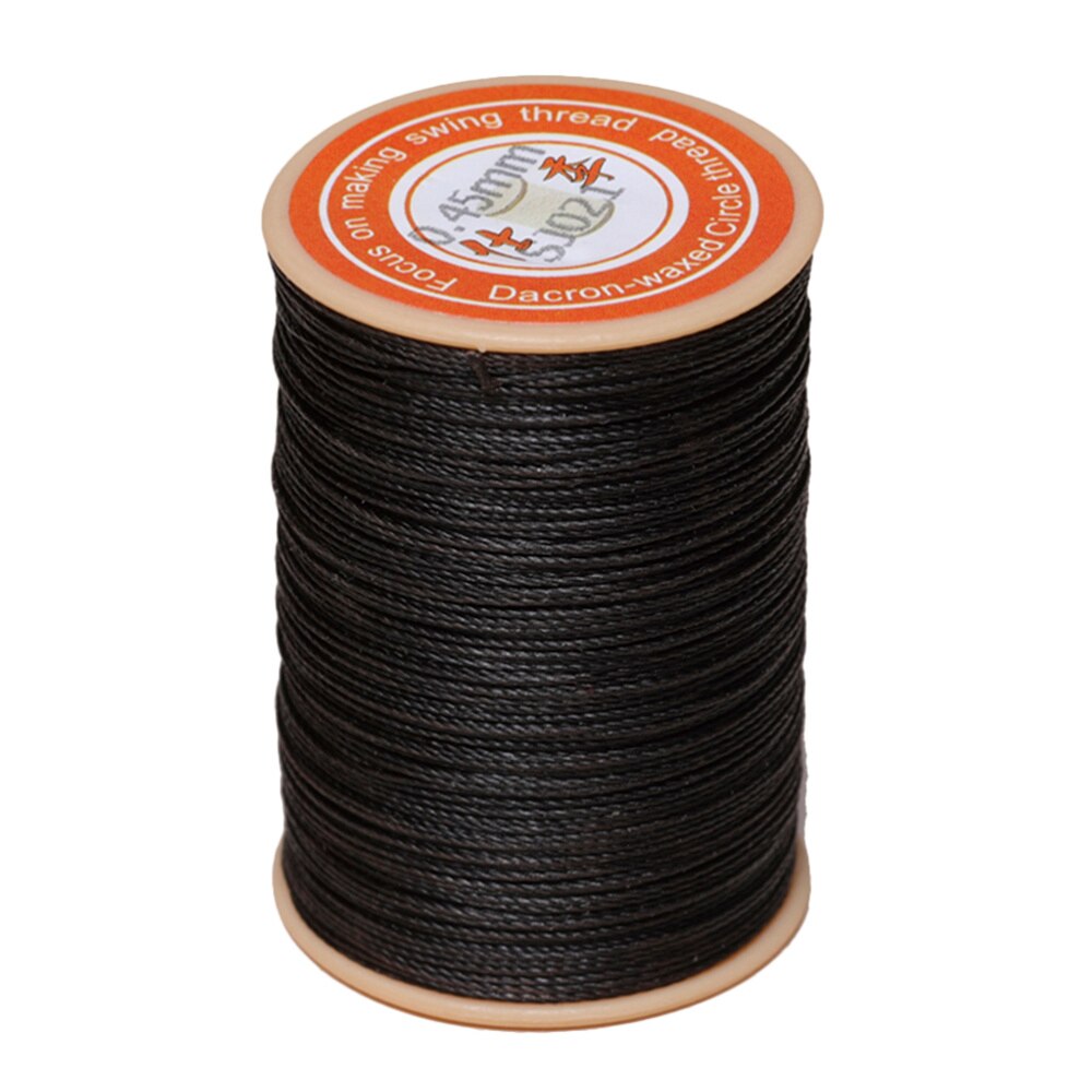 1PC 0.45mm Round Waxed Thread Leather Sewing Thread Hand Stitching Thread for Craft DIY (White): Deep coffee - 021