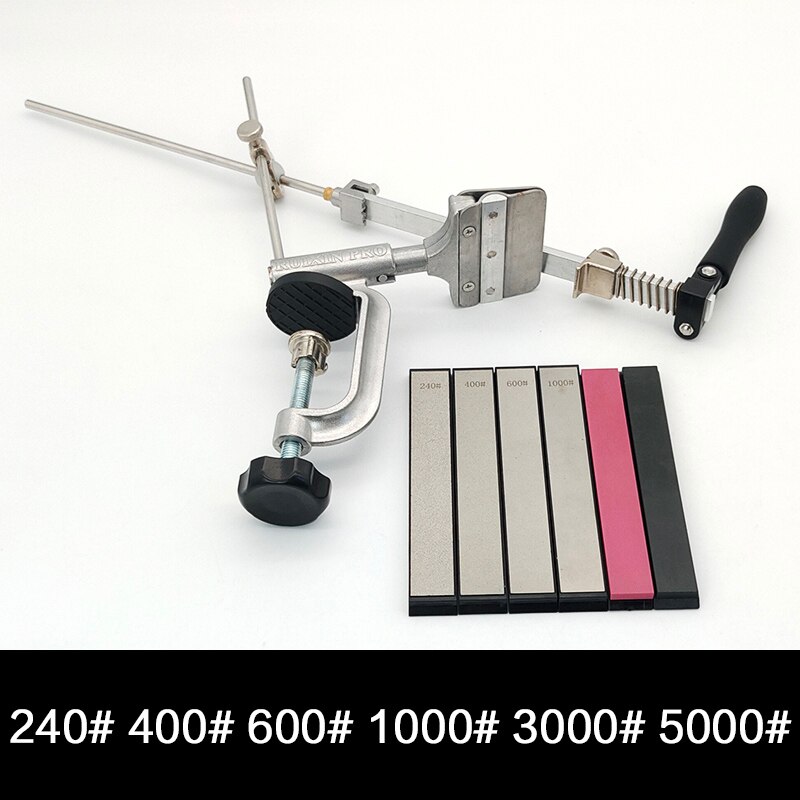ruixin Pro Knife Sharpening System full fixed angle sharpener Diamond Whetstone flip multifunction Sharpener Knife Blade: Set K