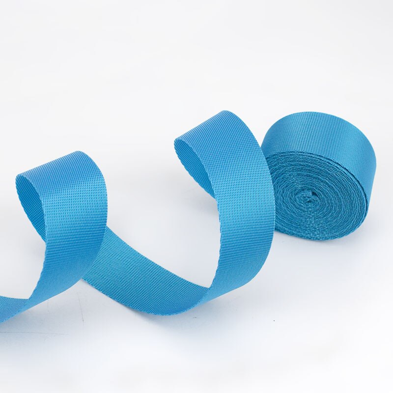 5M 0.7Mm Dikke 25Mm Polyester Nylon Spanbanden Lint Band Outdoor Rugzak Tas Strap Diy Halsband Knapsacktapes bias Binding: LakeBlue