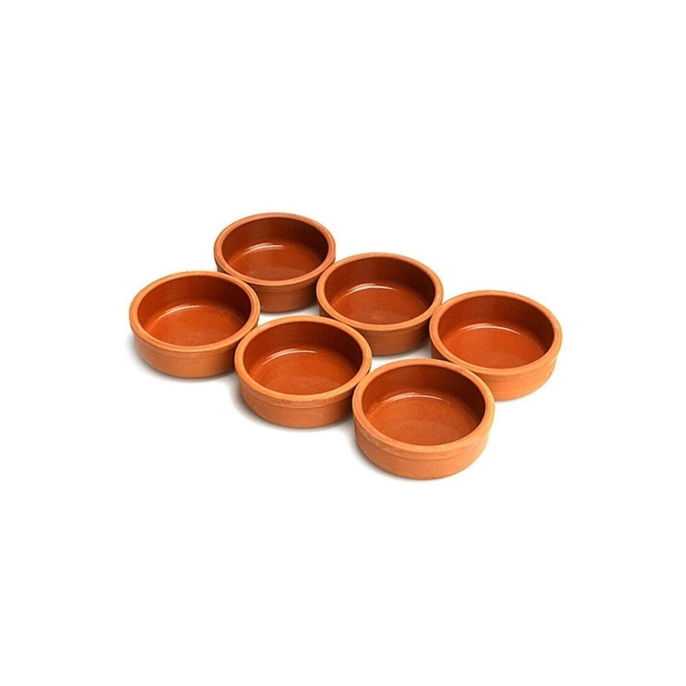 Casserole Set Vegetable Meat Dessert Cooking Natural Clay Bowl Oven Preparing Dishes Kitchen Practical Products Fireproof Pan: 6 Pcs Set Round