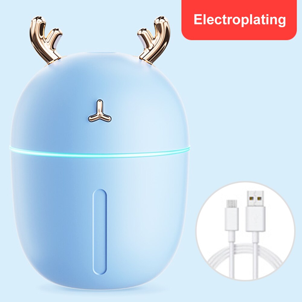 Humidificateur domestique pour chambre à coucher, petit mini pulvérisateur de purification d'air, instrument de remplissage d'eau, climatiseur usb: Galvanoplastie bleue