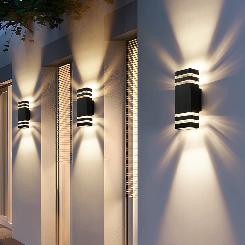 Luces de pared para exteriores Pared exterior arandelas de pared led impermeables Entrada de hotel Pilares de doble cabeza superiores e inferiores Luz exterior