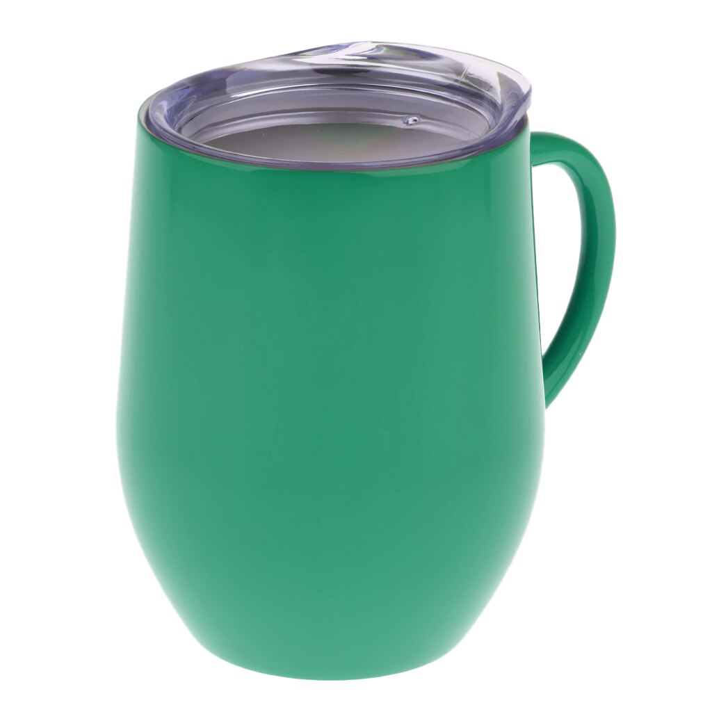12oz Insulated Mug With Handle Coffee Cup Stainless Steel Double Wall: Green