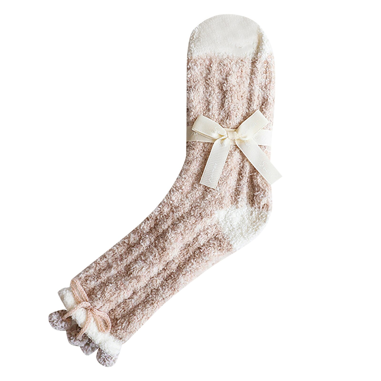 Chaussettes en molleton pour femmes, mignonnes, épaisses, chaudes, pour dormir au sol, pour la maison, c50: L