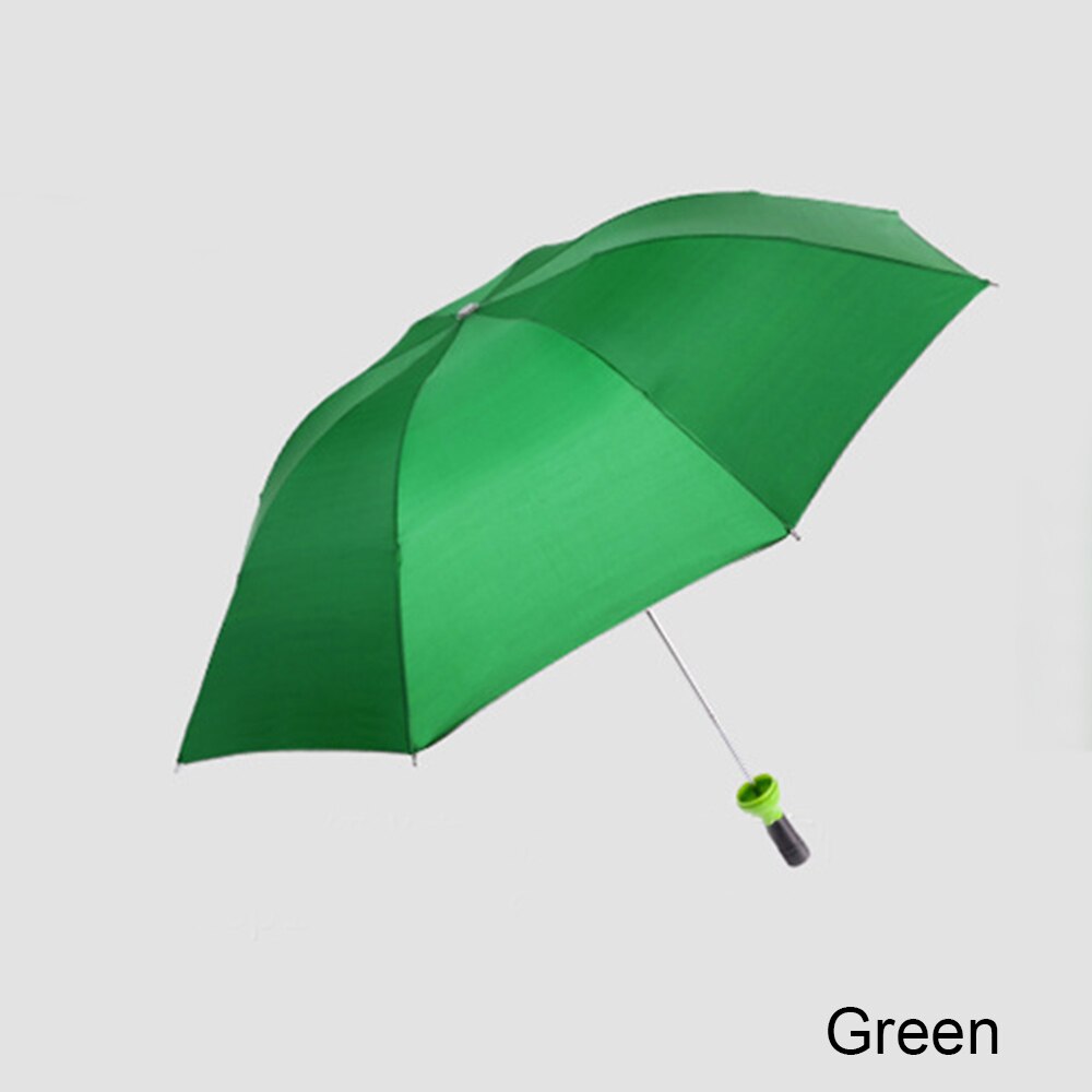 Sød paraply vinflaske paraply bærbar 3 foldbar sol-regn uv mini vindafvisende paraply: Grøn
