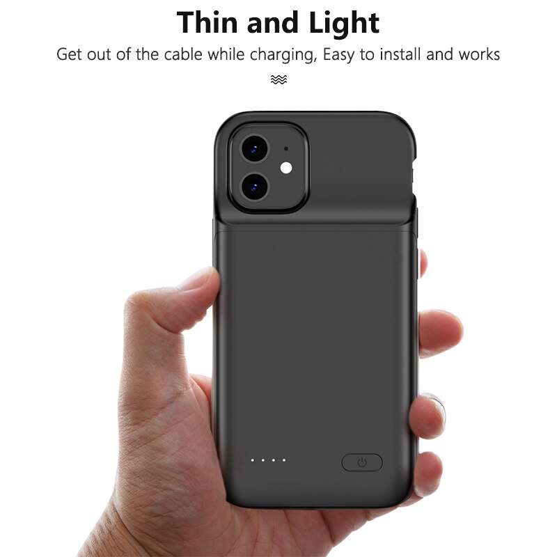 Funda de cargador de batería de 6800mAh para iPhone 13, 12, 11, Mini Pro Max, funda de carga de Banco de energía delgada de respaldo externo