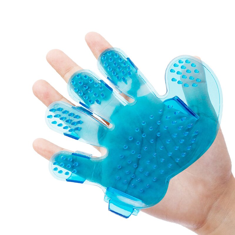 Guante cepillo para desodorización, suministros para animales y gatos, guantes para mascotas, peine para el pelo, guante para dedos, suministros para el cuidado del gato, limpieza de mascotas: Blue As shown