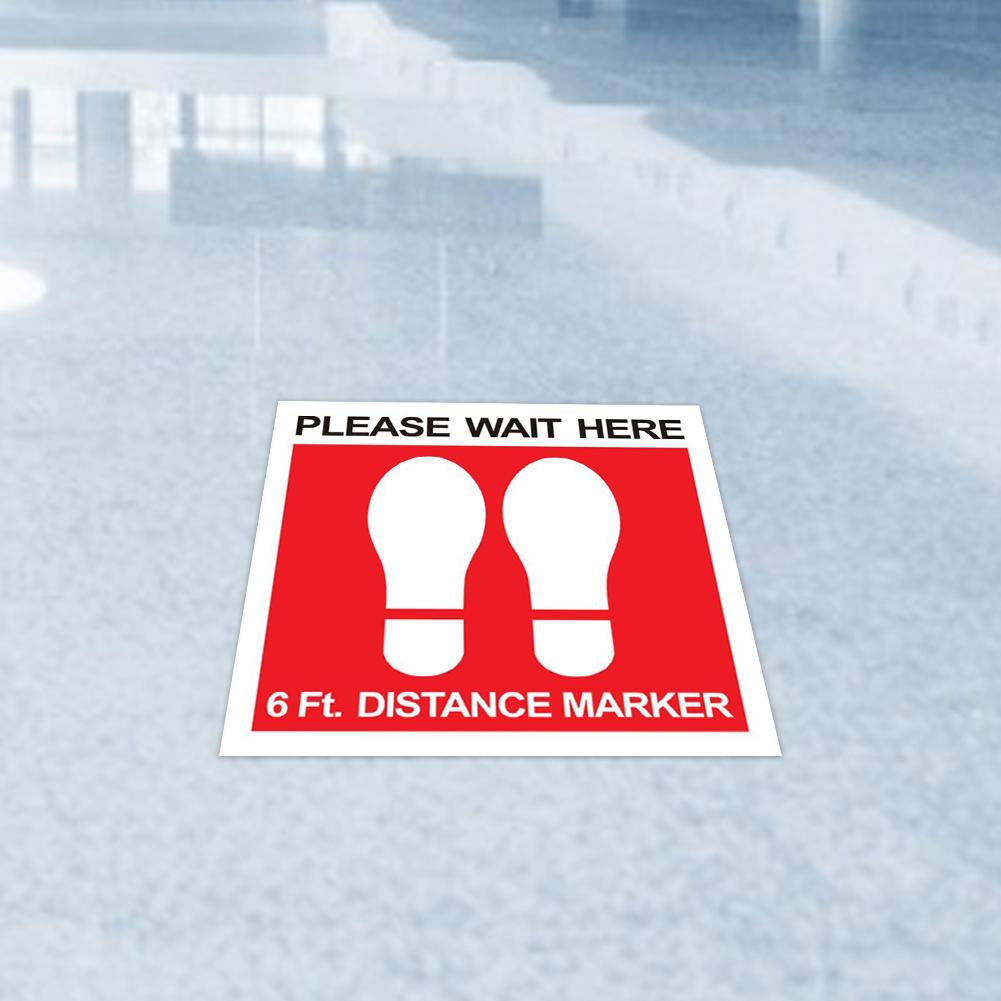 Please Practice Keep Distance Floor Sign 6 Ft. Distance Marker PVC Decal Sticker for Hospital Malls Bathrooms Public Areas