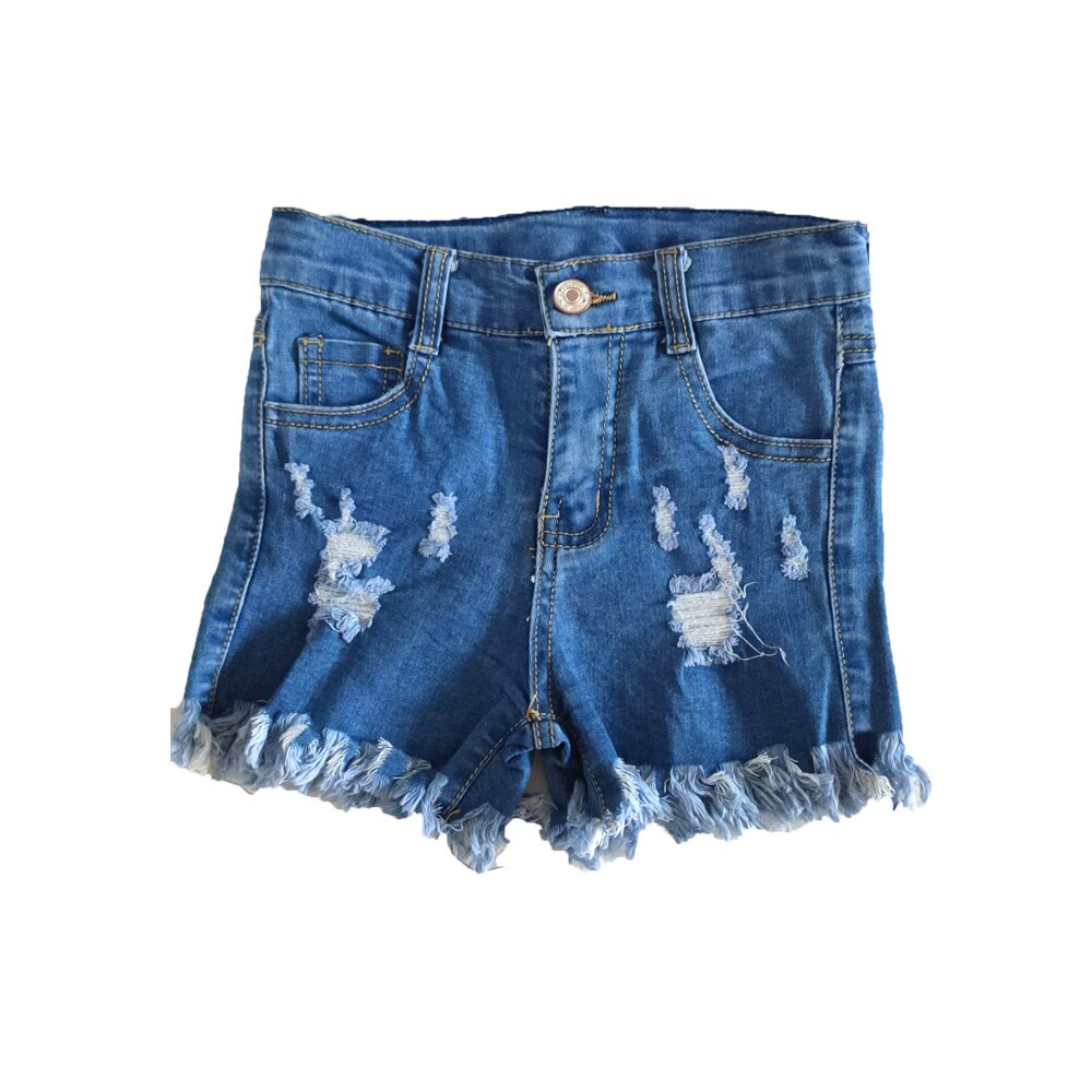 Girls' Denim Bermuda Shorts – Dark Blue Jean Hot Pants, Summer Chino Style For Ages 5-13 (Black)