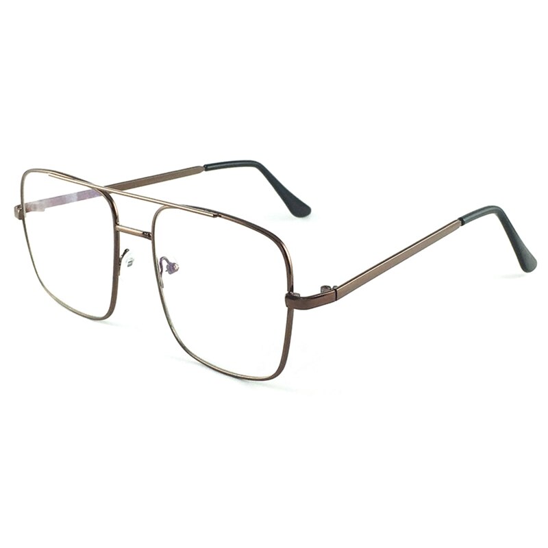 Vintage Gold Metal Frame Eyeglasses Mens Womens Sun Glasses Retro Square Optical Lens Eyewear Nerd Clear Lens Glasses