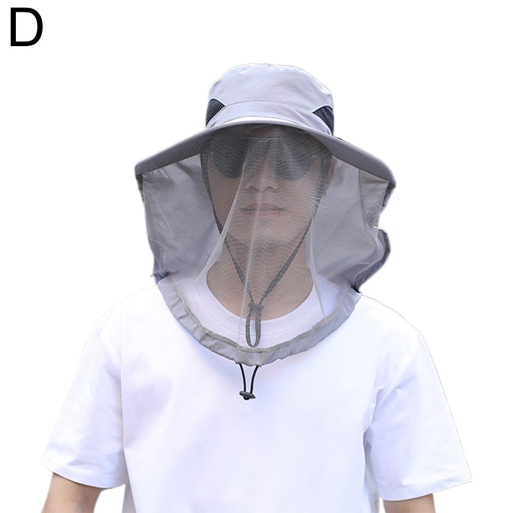 Opvouwbare muggenhoed met verborgen net Mesh Repellent Insect Bee Protection Casual Outdoor Zonnebrandcrème Vismuts Panamahoed: MEERDER