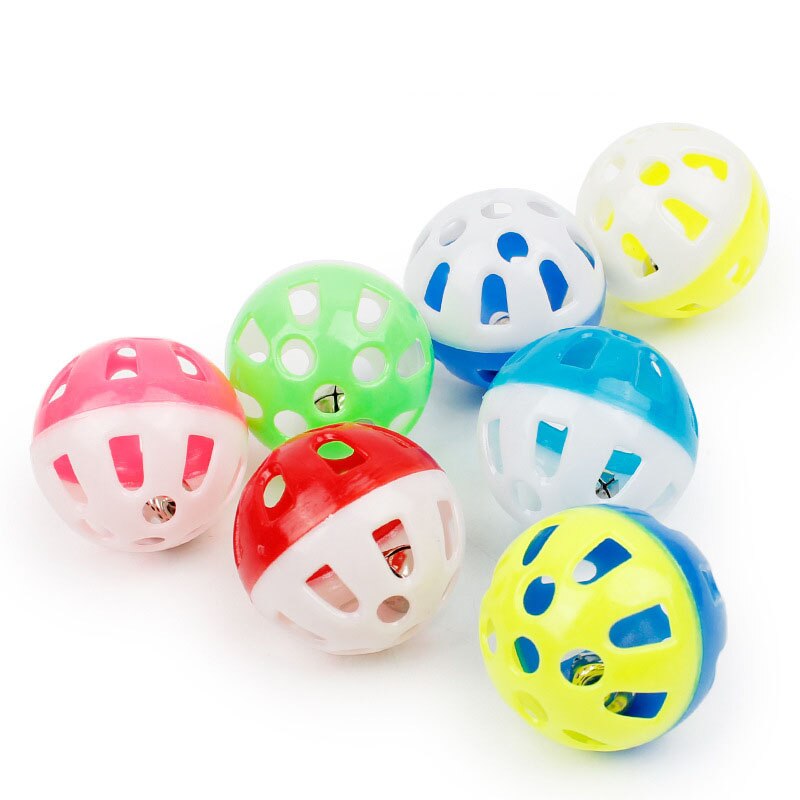 pawstrip 5pcs/lot Cat Ball Toy With Jingle Bell Inside Kitten Toys Pet Cat Teaser Colorful Balls Toy For Cats Diameter 3.5 cm