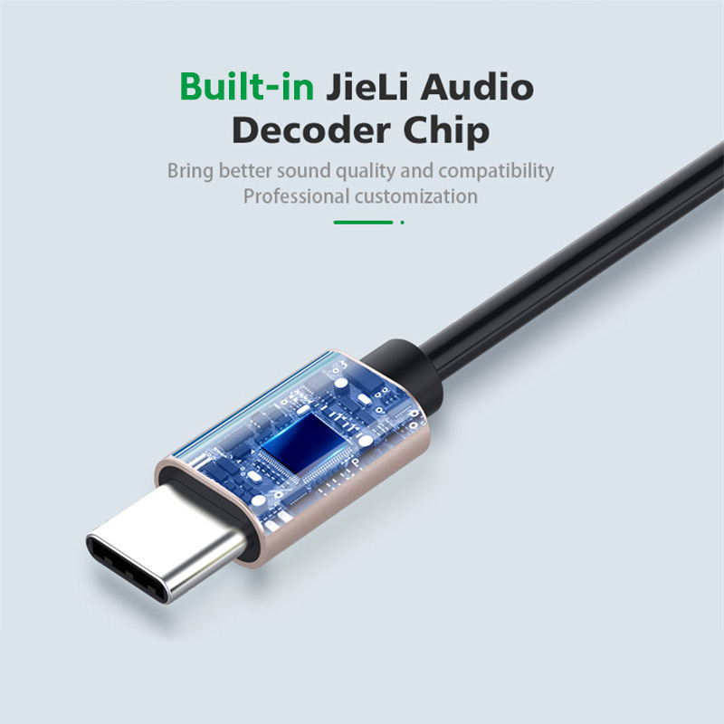 Usb c  to 3.5mm- jack aux-lydkabeladapter for hodetelefoner, headsethøyttaler, 3.5mm to 3.5mm aux-ledningsledning, type-c-omformer, bilkabel