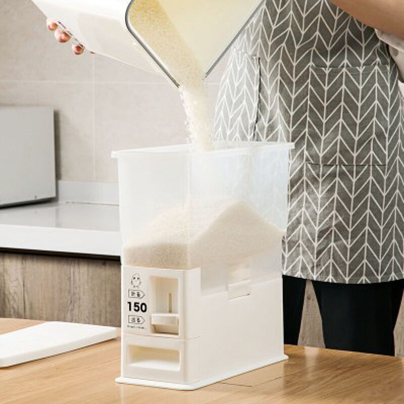 5kg ris dispenser, ris opbevaringsbeholder, måling ris cylinder, fugtighedsbestandig insekt-bevis forseglet ris tønde