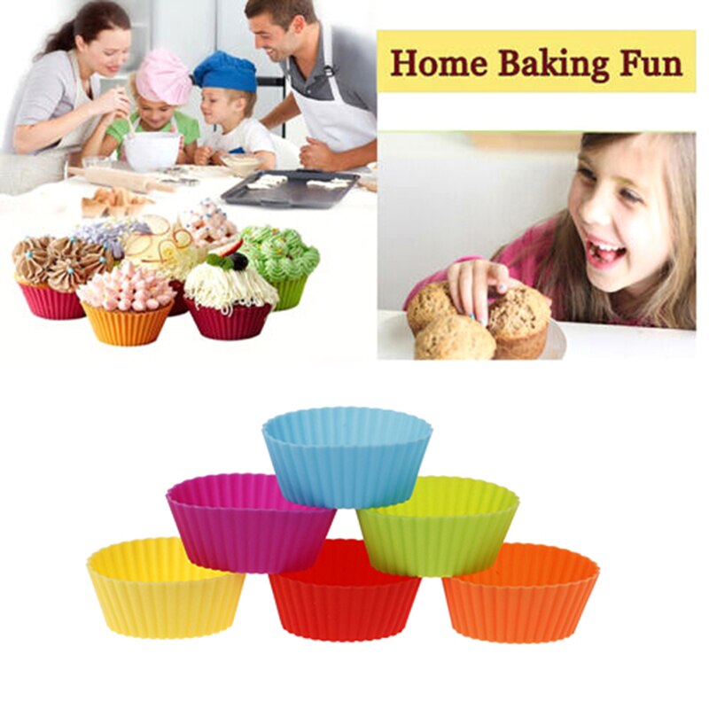 6 stuks siliconen cake cupcake vormpjes bakvormen siliconen bakvorm cupcake en muffin cupcake