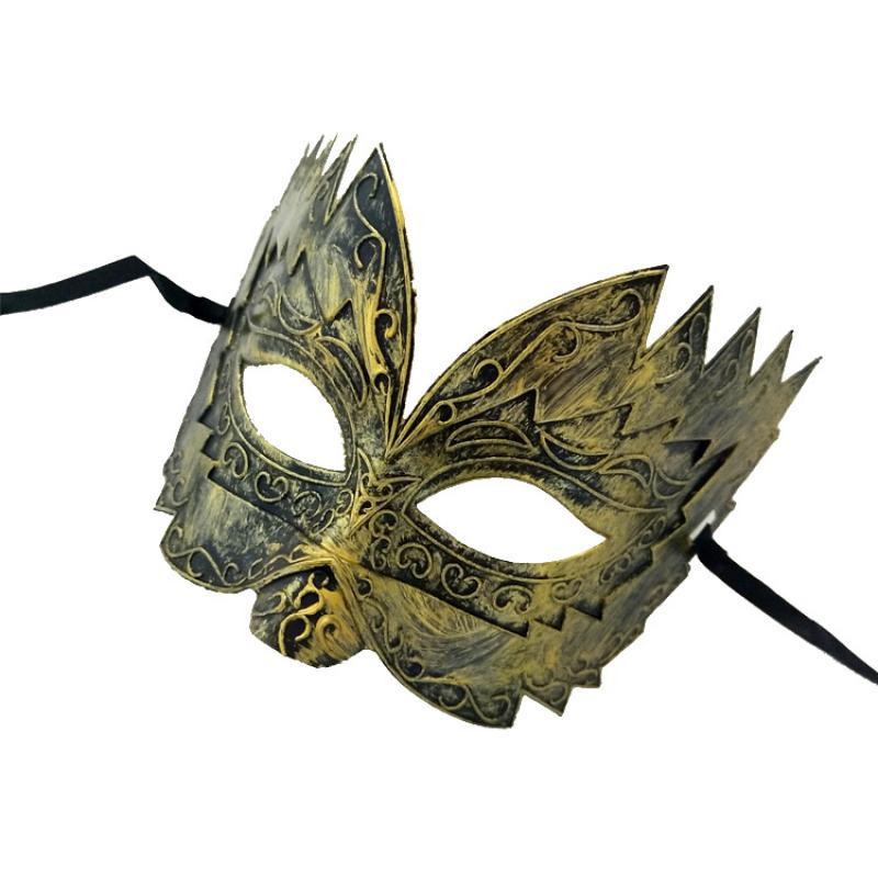 Halloween Men Half Face Mask Party Mask Carnival Masquerade Masks Vintage Serrated Engraved Mask Venice Punk Masker Halloween