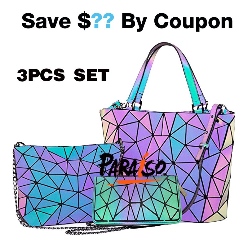 Ensemble géométrique variable sac à main lumineux sac à bandoulière sacs de luxe pour femme sacs à main de luxe femmes sacs concepteur: 3 pcs set