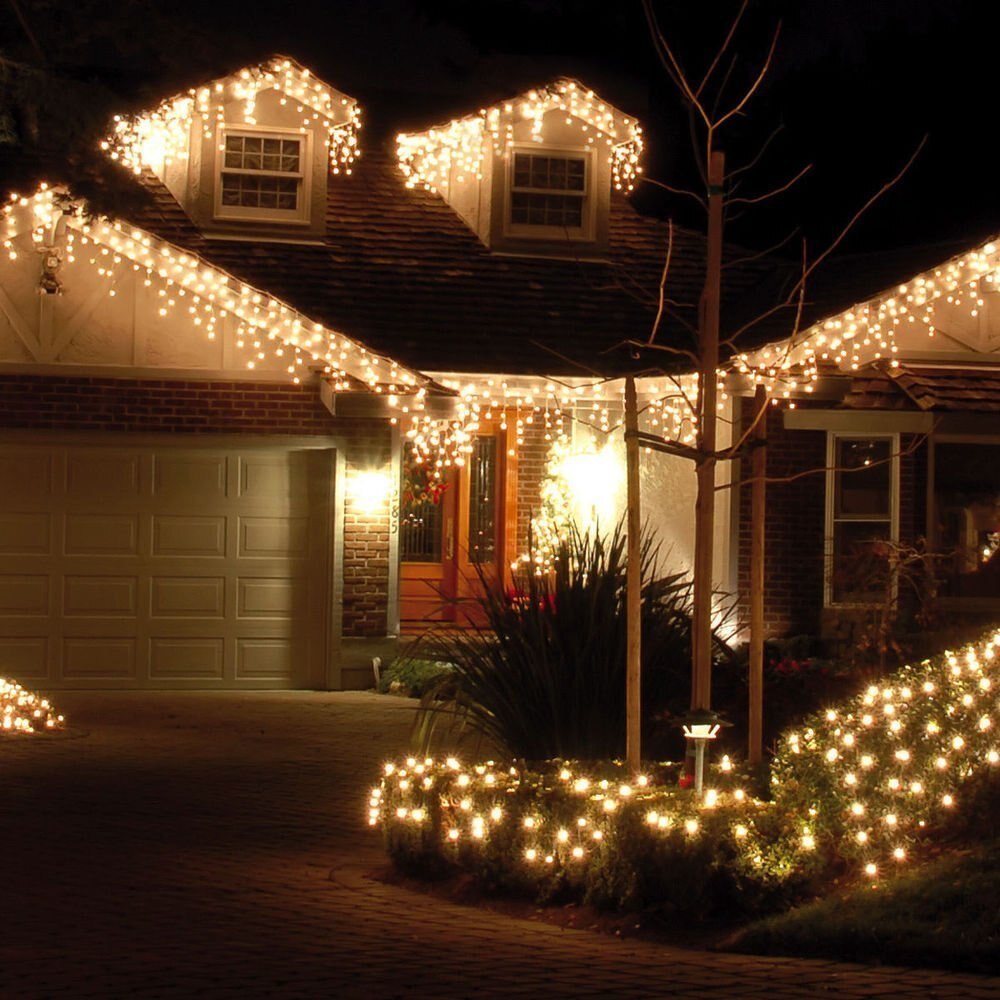 Juleguirlande led gardin istap lys 220v 4m 100 led indendørs led fest havescene udendørs dekorativt lys