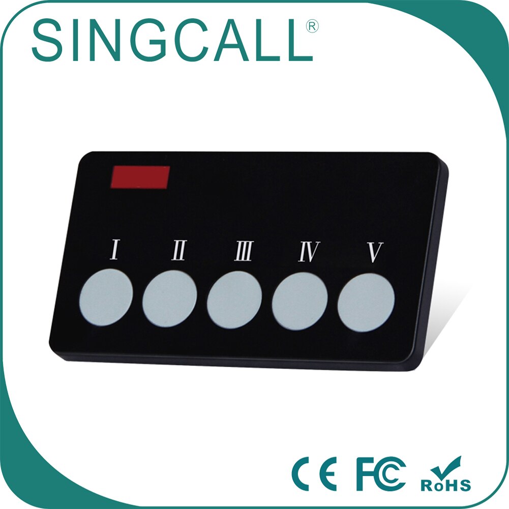 SINGCALL Wireless Calling System for Restaurant Office Bar Bank Service， Five-Button Pager APE350