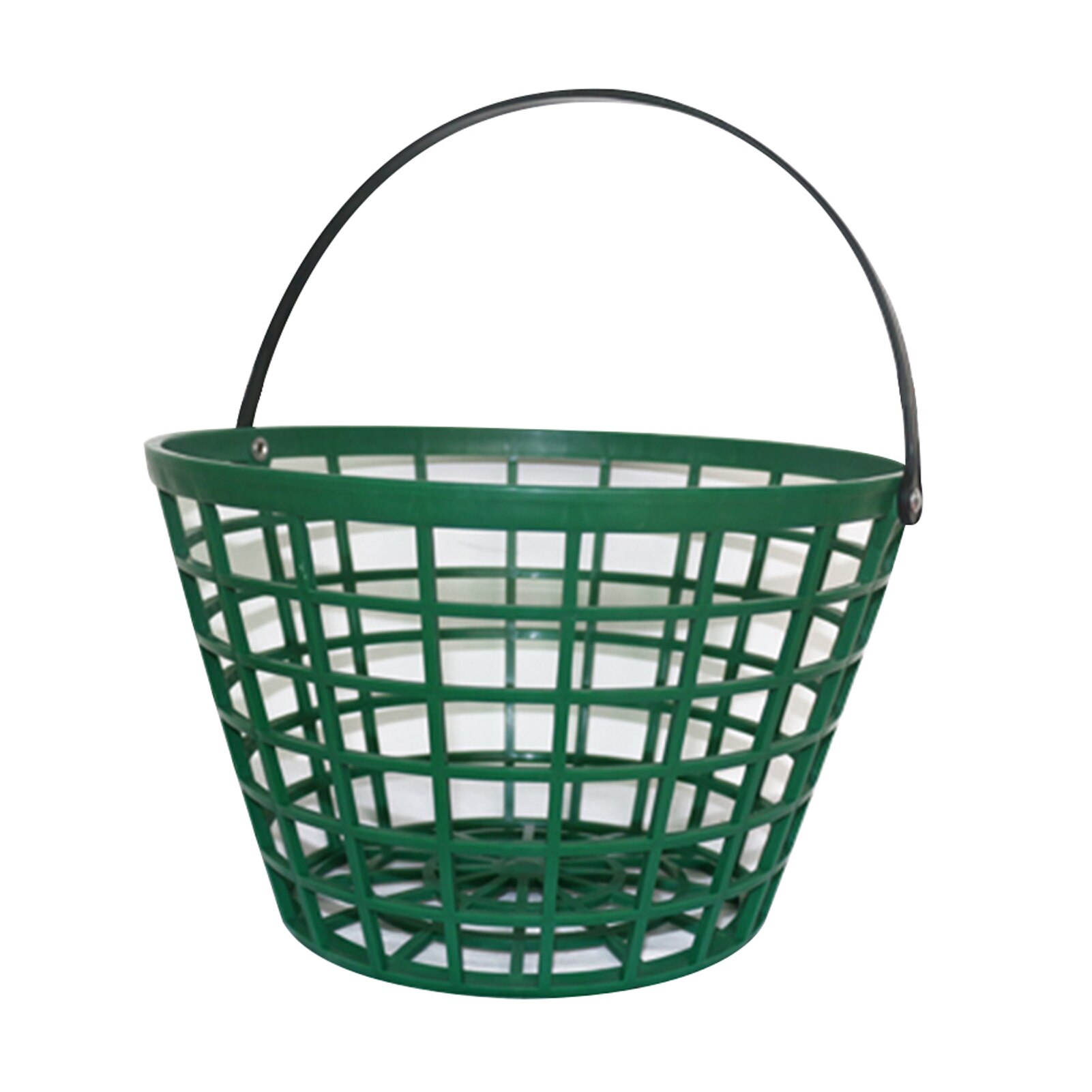 Outdoor Golf Ball Basket Nylon With Handle Large Capacity Green Stackable Storage Container Portable Clubs Home Space Saving