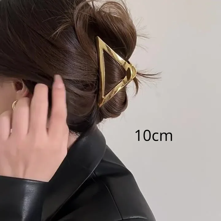 Simple Cross Women Claw Clips Metal Gold Silver Large Medium Shark Crab Clamps Hairgrip for Thick Thin Hair Accessories