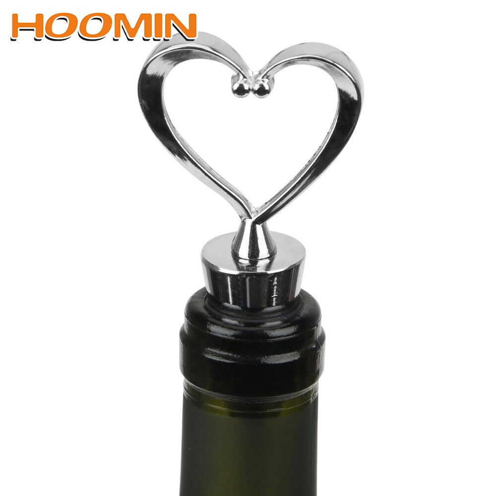 HOOMIN Champagne bouchon de bouteille bouchon de bouteille bouchon de vin en forme de coeur de mariage en acier inoxydable scellé sous vide