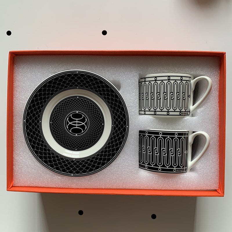 style catering bone china cup multi-style simple ceramic coffee cup and saucer dish with pattern set 2 set with box: 13