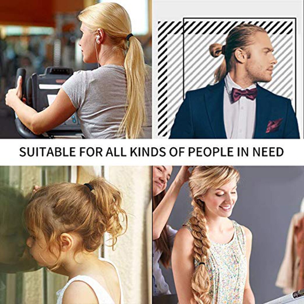 Zwarte Elastische Haarbanden 30 Pcs Haar Banden Voor Dikke En Krullend Geen Metalen Haar Artikelen Voor Mannen Vrouwen Haar accessoires Rubberen Band