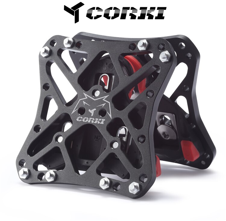 CORKI Bike Klikpedalen Platform Adapter Converteren Voor SPD SPD-SL Keo Snoep Universal Super Licht Fietsen Pedaal Adapter Plaat: Black