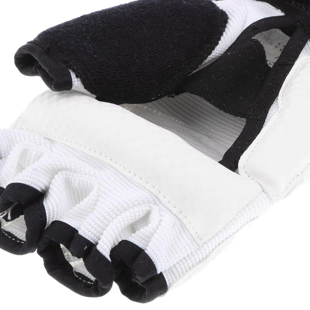 1 paire protège-pieds + 1 paire demi doigt gants de protection vêtements de sport pour Taekwondo karaté boxe Muay Thai entraînement entraînement