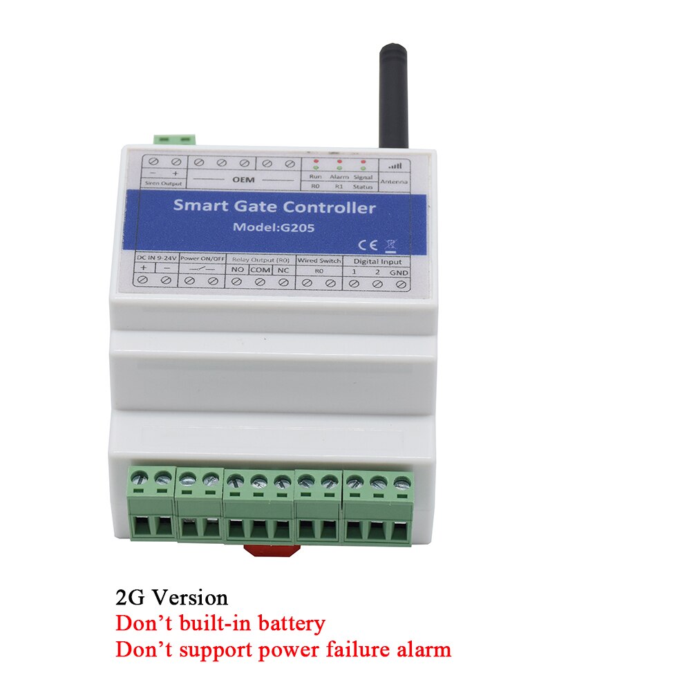 DIN-rail GSM 4G SMS Single Relay Gate Opener ON/OFF Switch For Sliding Swing Opener Power Failure Alarm: 2G Version Kit A