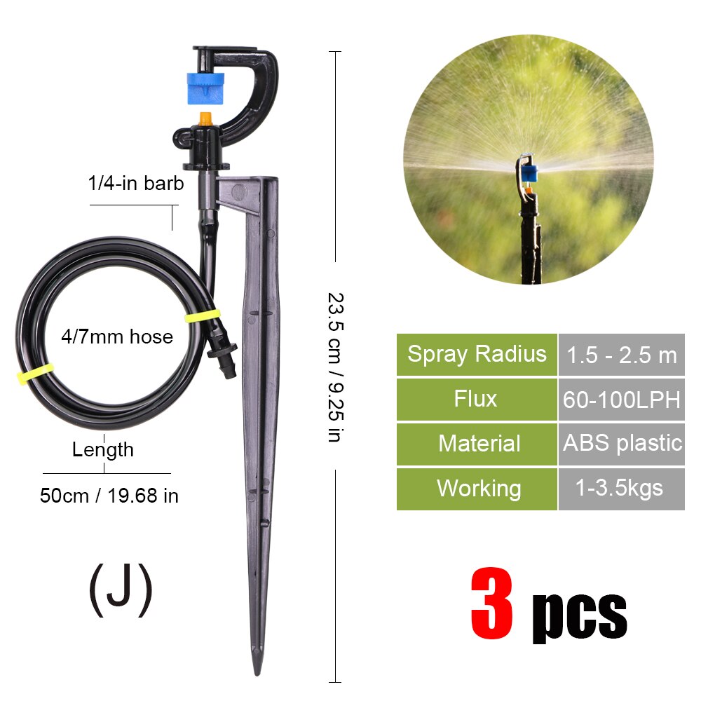 MUCIAKIE-rociadores de jardín con boquilla de nebulización, rociador de riego para jardinería o plantas, 3 uds.: Jx3pcs
