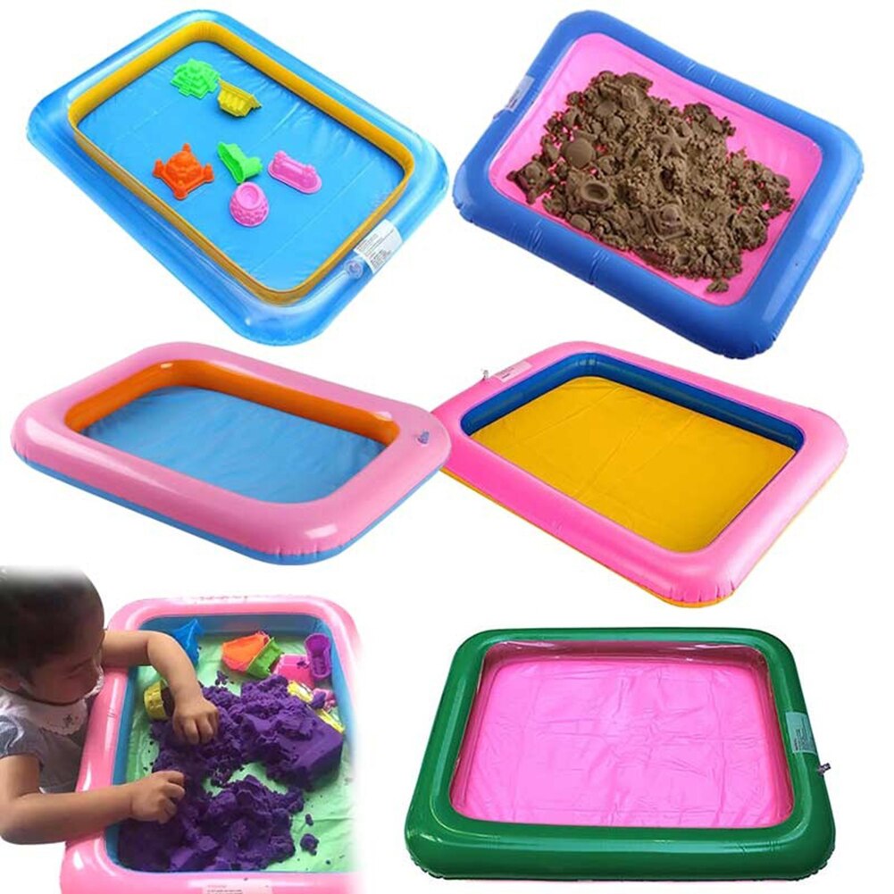 Funny Kids Zand Lade Vierkante Opblaasbare Verhoogde Grote Zandbak Pvc Lade Kasteel Stapelen Spelen Speelgoed Voor Kinderen 60Cm X 45Cm