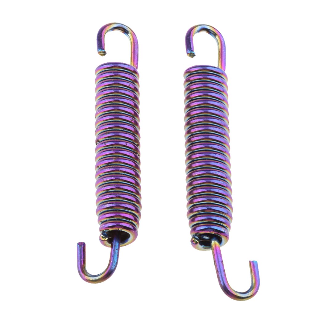 Crochet de ressort de silencieux de moto | 2 pièces 65mm en acier inoxydable, tuyau d'échappement de moto: Purple